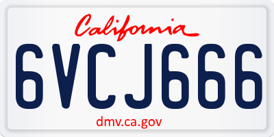 CA license plate 6VCJ666