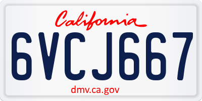 CA license plate 6VCJ667