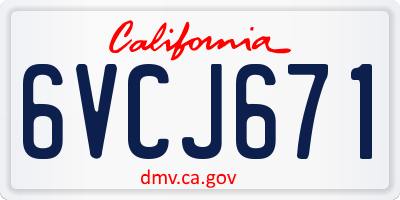 CA license plate 6VCJ671