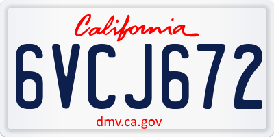 CA license plate 6VCJ672