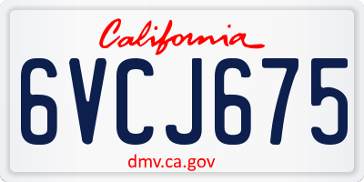 CA license plate 6VCJ675