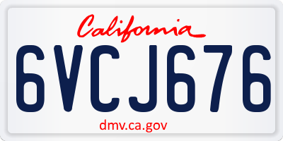CA license plate 6VCJ676