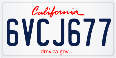 CA license plate 6VCJ677