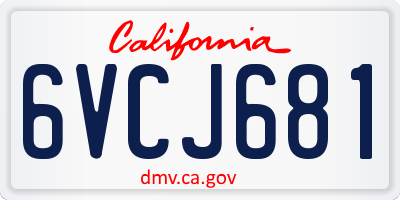 CA license plate 6VCJ681