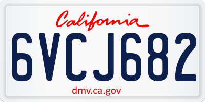 CA license plate 6VCJ682