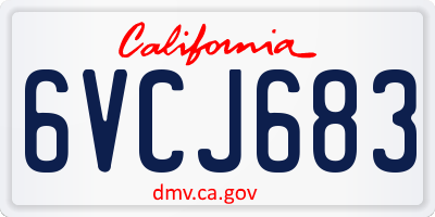 CA license plate 6VCJ683