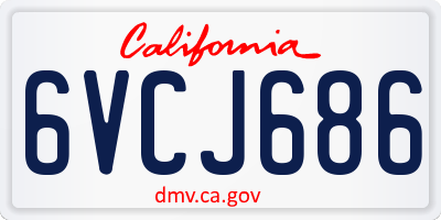 CA license plate 6VCJ686