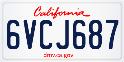 CA license plate 6VCJ687