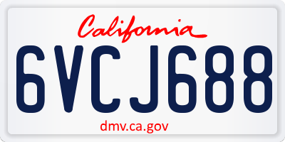 CA license plate 6VCJ688