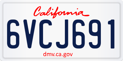 CA license plate 6VCJ691