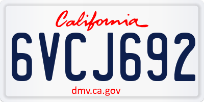 CA license plate 6VCJ692