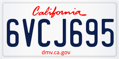 CA license plate 6VCJ695