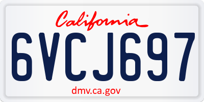 CA license plate 6VCJ697