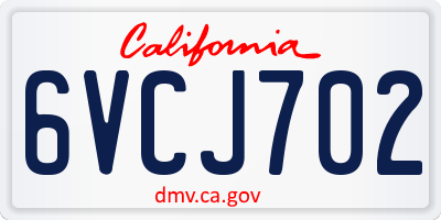 CA license plate 6VCJ702