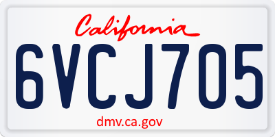CA license plate 6VCJ705