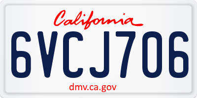 CA license plate 6VCJ706