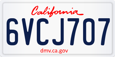 CA license plate 6VCJ707