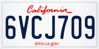 CA license plate 6VCJ709