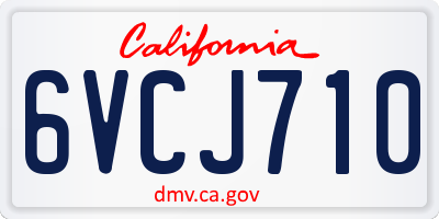 CA license plate 6VCJ710