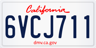 CA license plate 6VCJ711