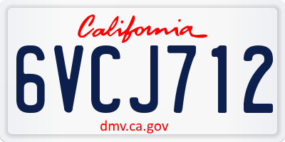 CA license plate 6VCJ712