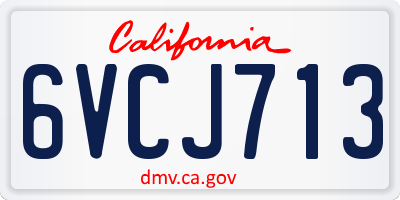 CA license plate 6VCJ713