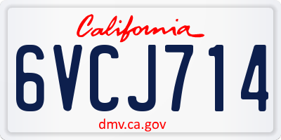 CA license plate 6VCJ714