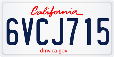 CA license plate 6VCJ715
