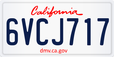 CA license plate 6VCJ717