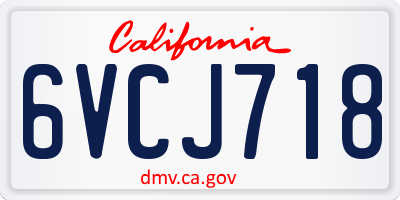 CA license plate 6VCJ718