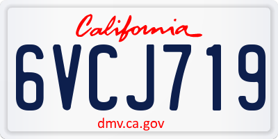 CA license plate 6VCJ719