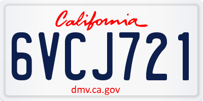 CA license plate 6VCJ721