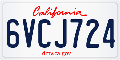 CA license plate 6VCJ724