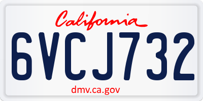 CA license plate 6VCJ732