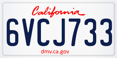 CA license plate 6VCJ733