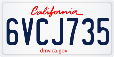CA license plate 6VCJ735