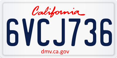 CA license plate 6VCJ736