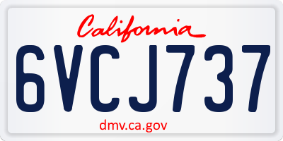 CA license plate 6VCJ737