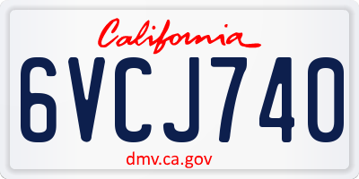 CA license plate 6VCJ740