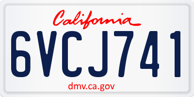 CA license plate 6VCJ741