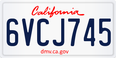 CA license plate 6VCJ745