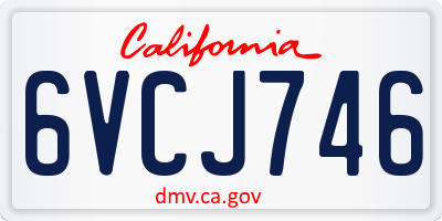 CA license plate 6VCJ746