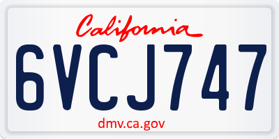 CA license plate 6VCJ747