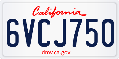 CA license plate 6VCJ750