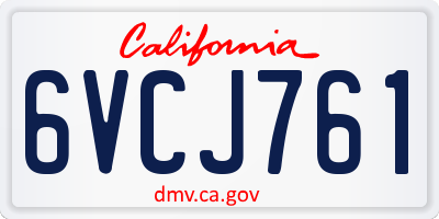 CA license plate 6VCJ761