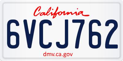 CA license plate 6VCJ762