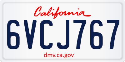 CA license plate 6VCJ767
