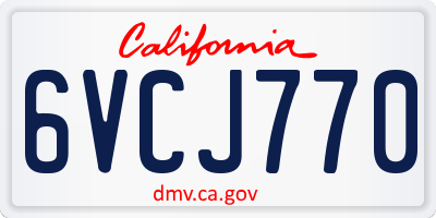 CA license plate 6VCJ770