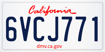 CA license plate 6VCJ771