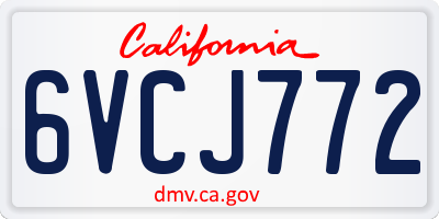 CA license plate 6VCJ772
